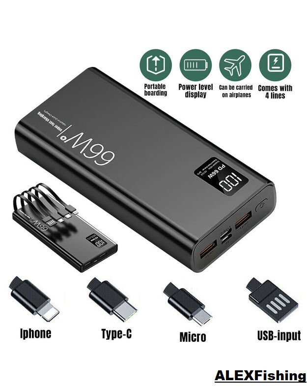 Išorinės baterijos Power Bank 66W PD