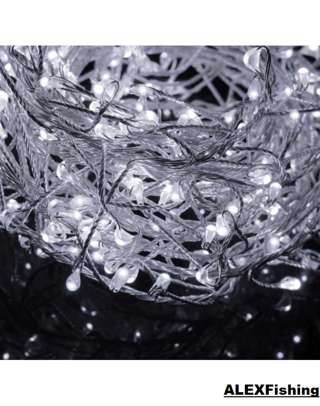 300 Led lanksti vielos girlianda 9m Šalta balta 1