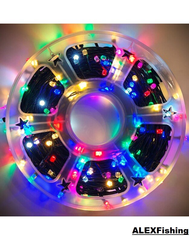 290 Led lempučių girlianda FLASH Spalvota + Šilta balta blykstė 50m 1