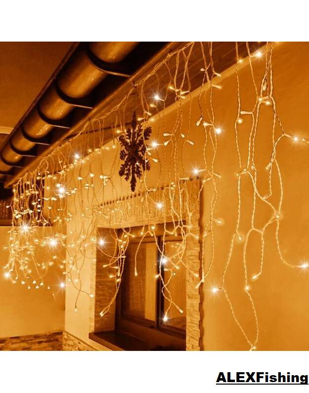 500 Led girlianda varvekliai FLASH Šilta balta + Šalta balta blykstė 20m 3