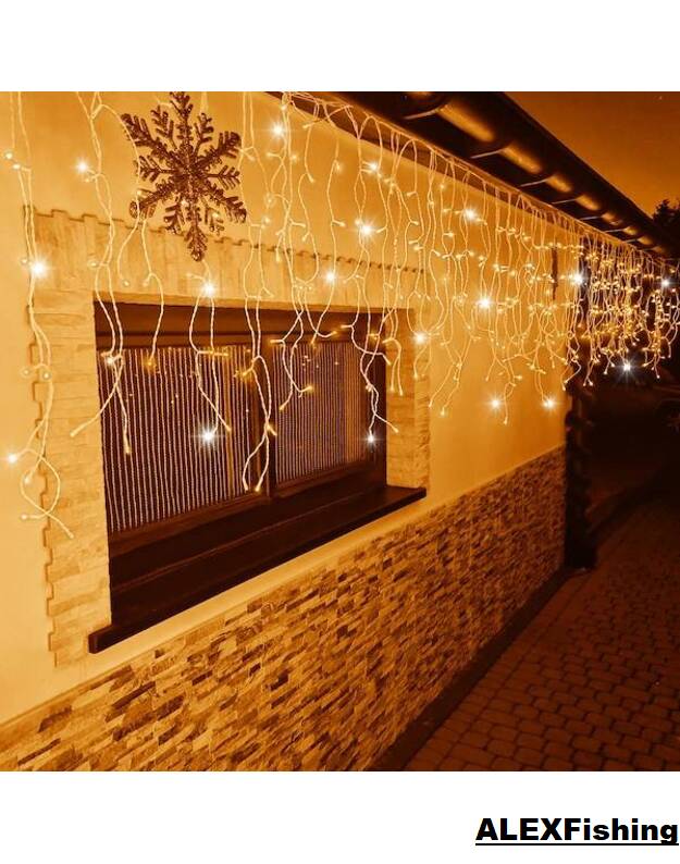 500 Led girlianda varvekliai FLASH Šilta balta + Šalta balta blykstė 20m 4