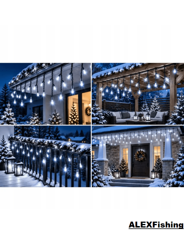  LED girlianda Varvekliai 440 LED 30 m Šalta balta + Flash blykstė 