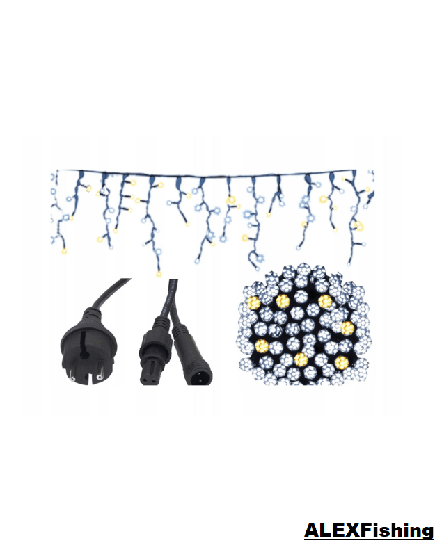  LED girlianda Varvekliai 440 LED 30 m Šalta balta + Flash blykstė 