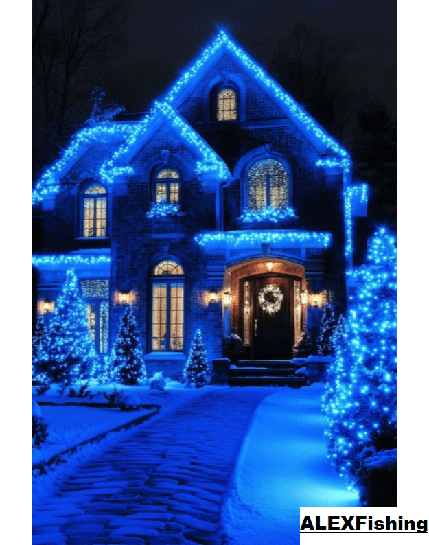 590 Led lempučių girlianda FLASH Mėlyna + Šalta balta blykstė 100m 4