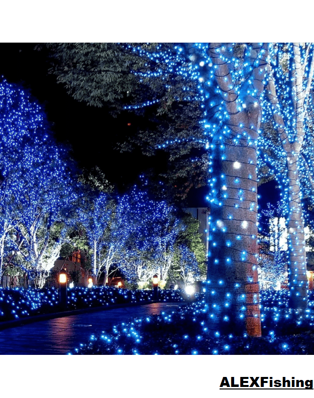 590 Led lempučių girlianda FLASH Mėlyna + Šalta balta blykstė 100m 5