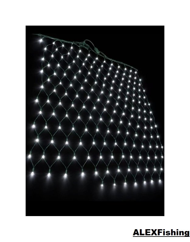 LED girlianda tinklas 188 LED 2,2 × 1,5 m Šalta balta + Šalta balta blykstė