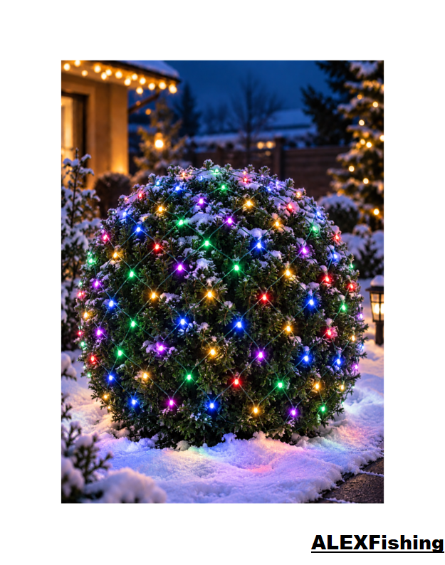 LED girlianda tinklas 188 LED 2,2 × 1,5 m Spalvota + Šalta balta blykstė