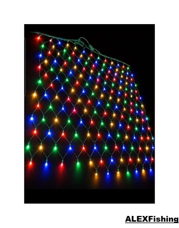 LED girlianda tinklas 188 LED 2,2 × 1,5 m Spalvota + Šalta balta blykstė