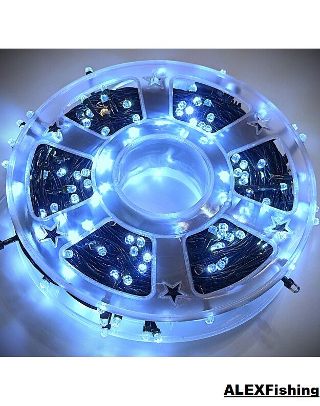 590 Led lempučių girlianda FLASH Šalta balta + Šilta balta blykstė 100m