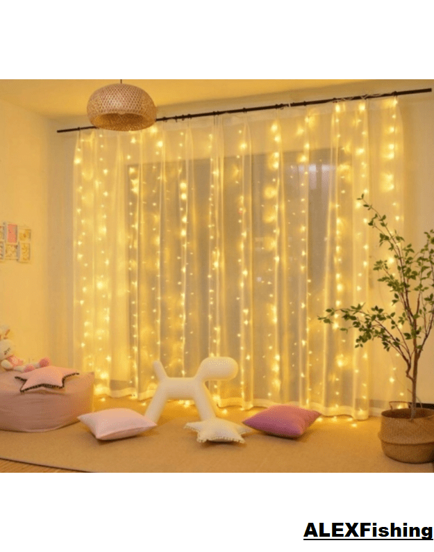 LED USB užuolaida - girlianda 300 Led 3x3m Šilta balta 3