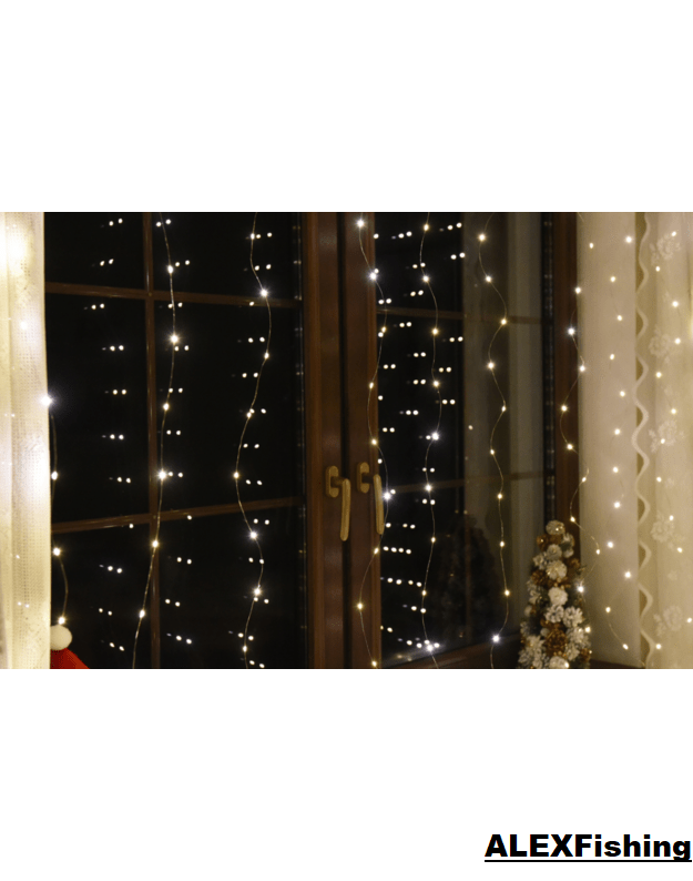 LED USB užuolaida - girlianda 300 Led 3x3m Šilta balta 8