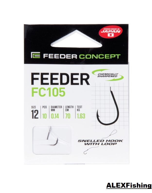 Kabliukai su pavadėliu Feeder Concept FC105 70 cm #06 / 0.18 mm 2