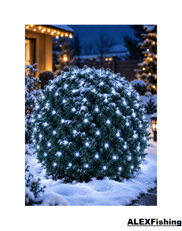 LED girlianda tinklas 288 LED 3 × 2 m Šalta balta + Šalta balta blykstė