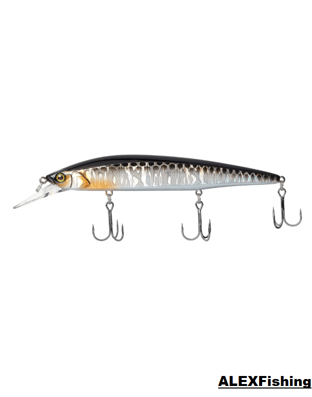 Vobleris Jackall Rerange 110SP 14.8g HL Silver & Black Red Belly
