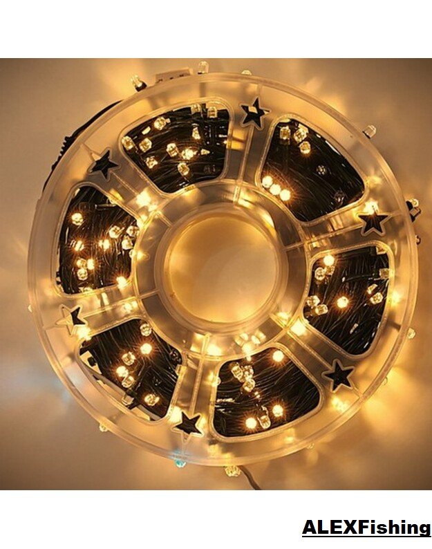 290 Led lempučių girlianda FLASH Šilta balta + Šalta balta blykstė 50m 2