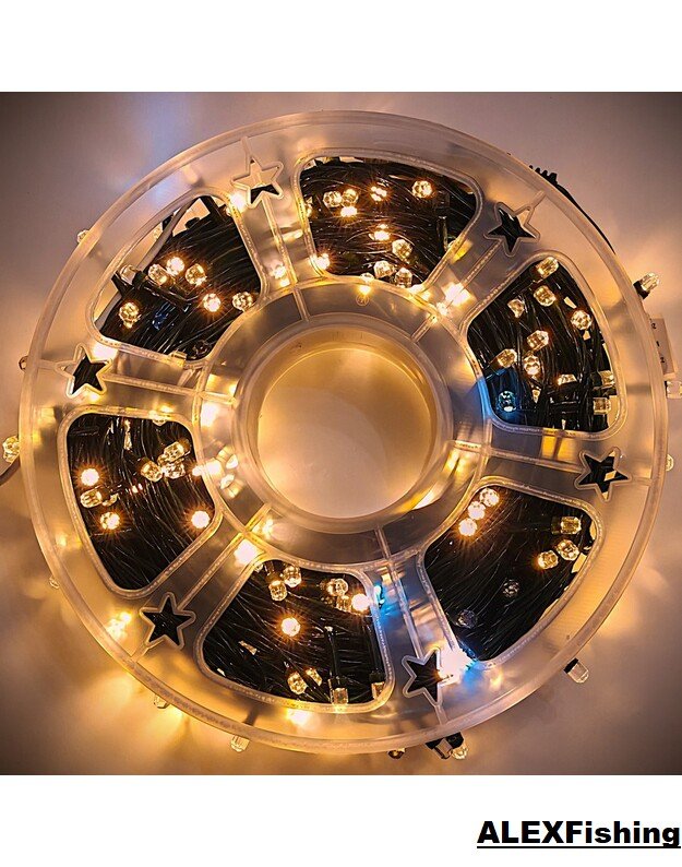 290 Led lempučių girlianda FLASH Šilta balta + Šalta balta blykstė 50m 4