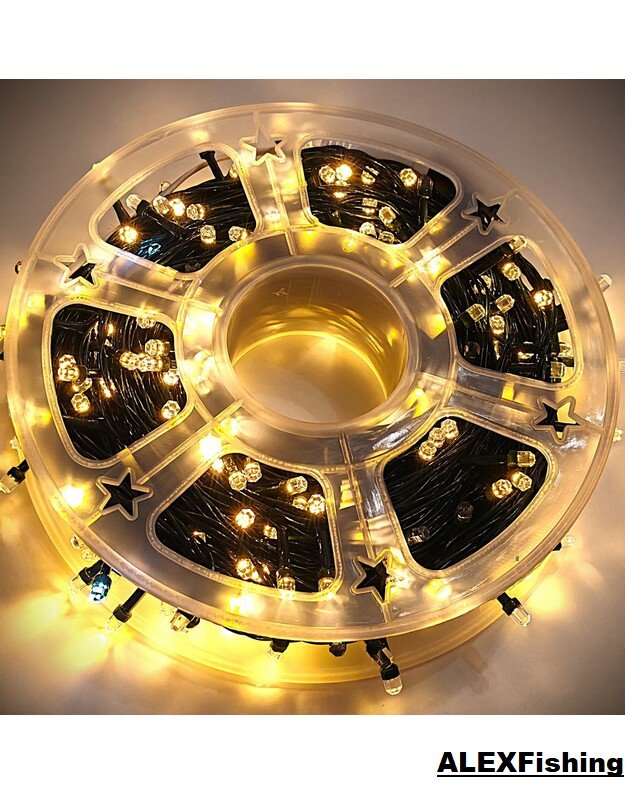 290 Led lempučių girlianda FLASH Šilta balta + Šalta balta blykstė 50m 5