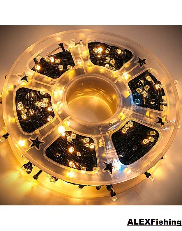 290 Led lempučių girlianda FLASH Šilta balta + Šalta balta blykstė 50m 1