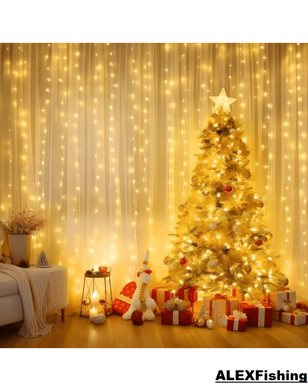 LED USB užuolaida - girlianda 300 Led 3x2m Šilta balta 9