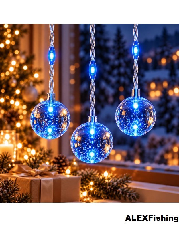 LED  užuolaida  girlianda 480 LED 3×2,5 m Mėlyna