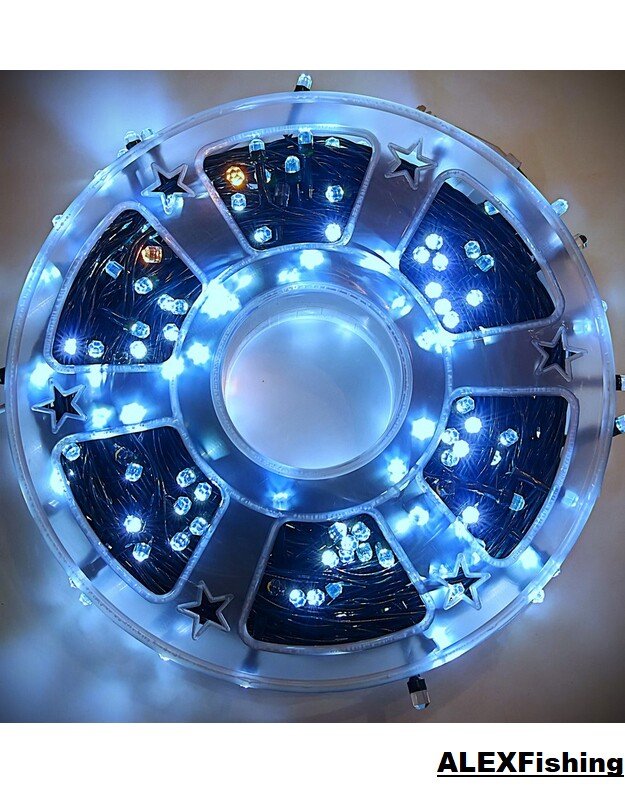 290 Led lempučių girlianda FLASH Šalta balta + Šilta balta blykstė 50m 4