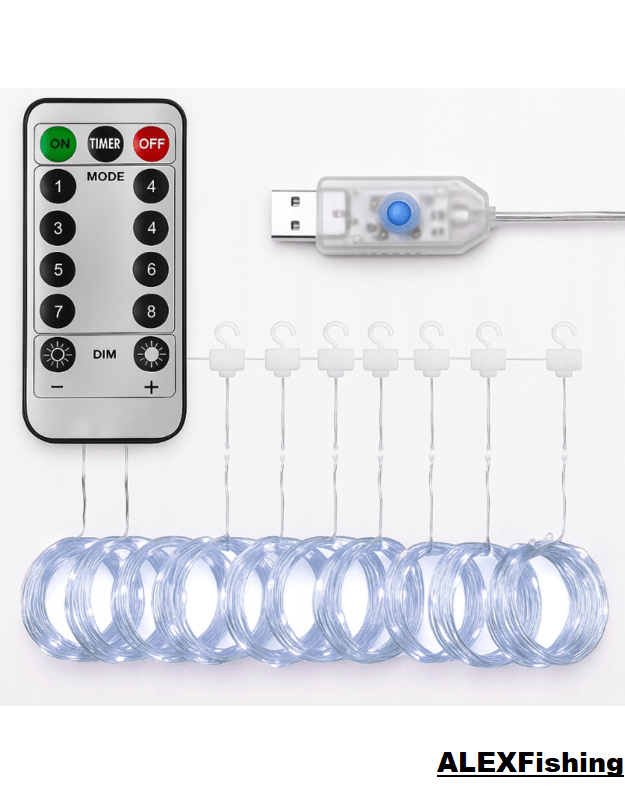 LED USB užuolaida - girlianda 300 Led 3x2m Šalta balta