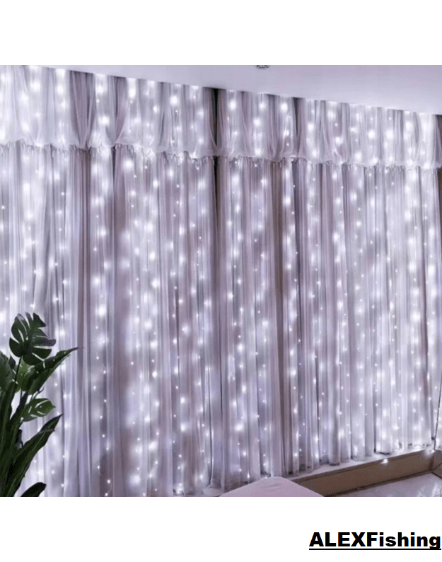 LED USB užuolaida - girlianda 300 Led 3x2m Šalta balta 6