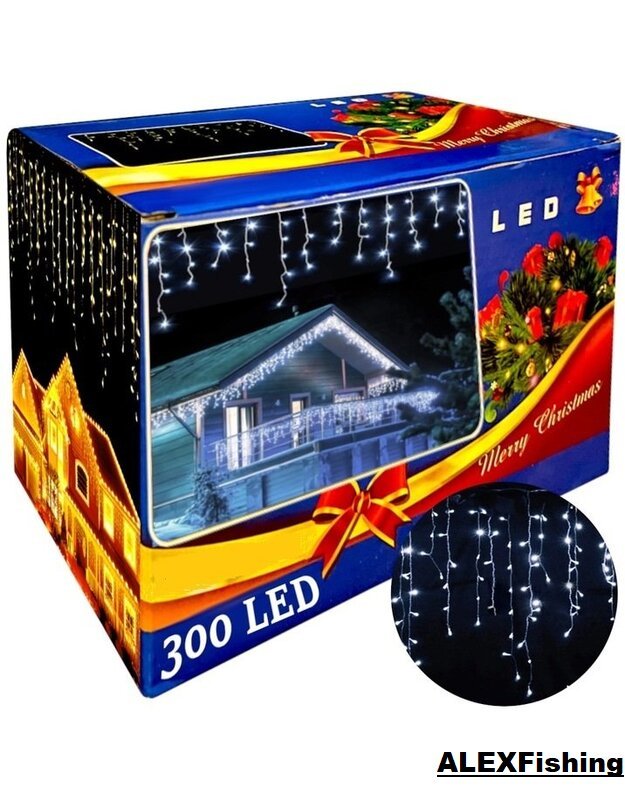 200 Led  girlianda varvekliai Šalta balta