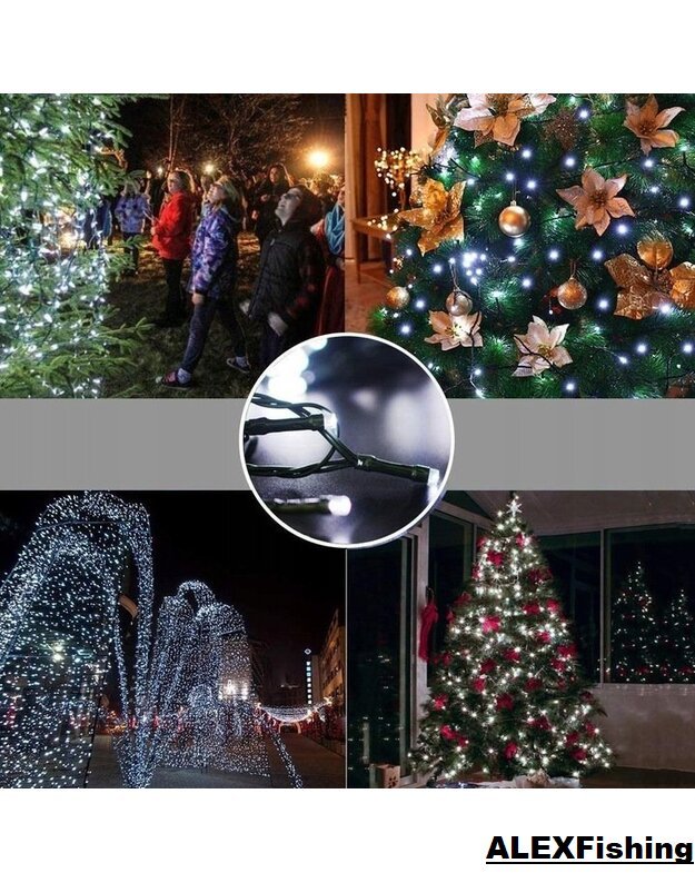 200 Led lempučių girlianda Šalta balta