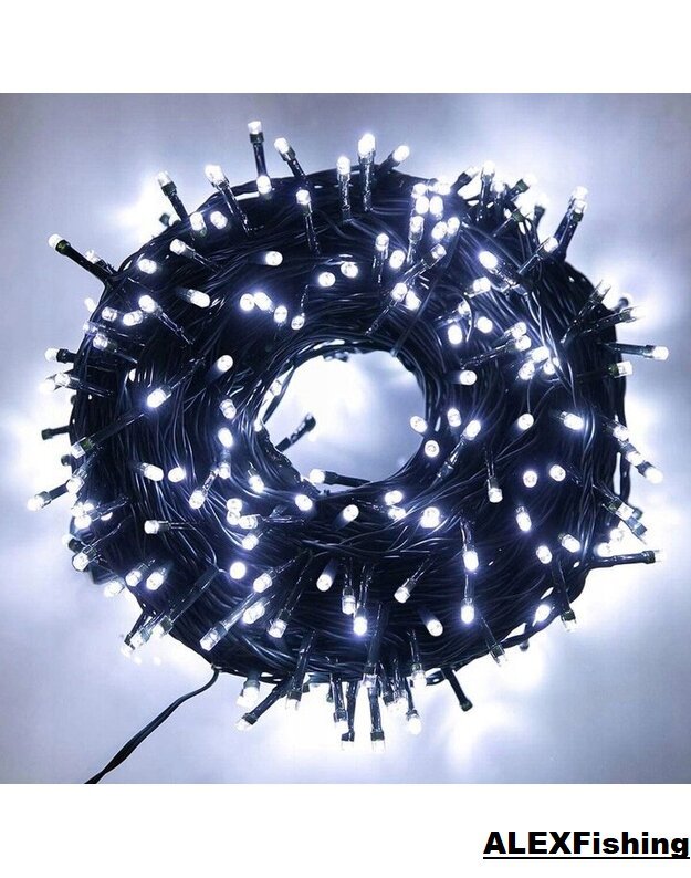 300 Led lempučių girlianda Šalta balta