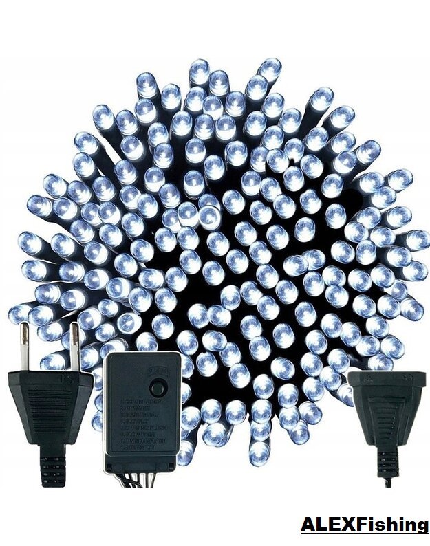 300 Led lempučių girlianda Šalta balta
