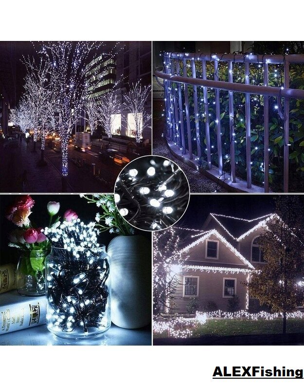 300 Led lempučių girlianda Šalta balta