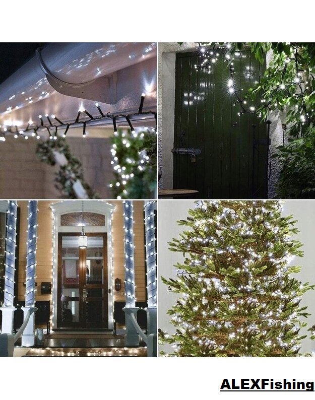 300 Led lempučių girlianda Šalta balta