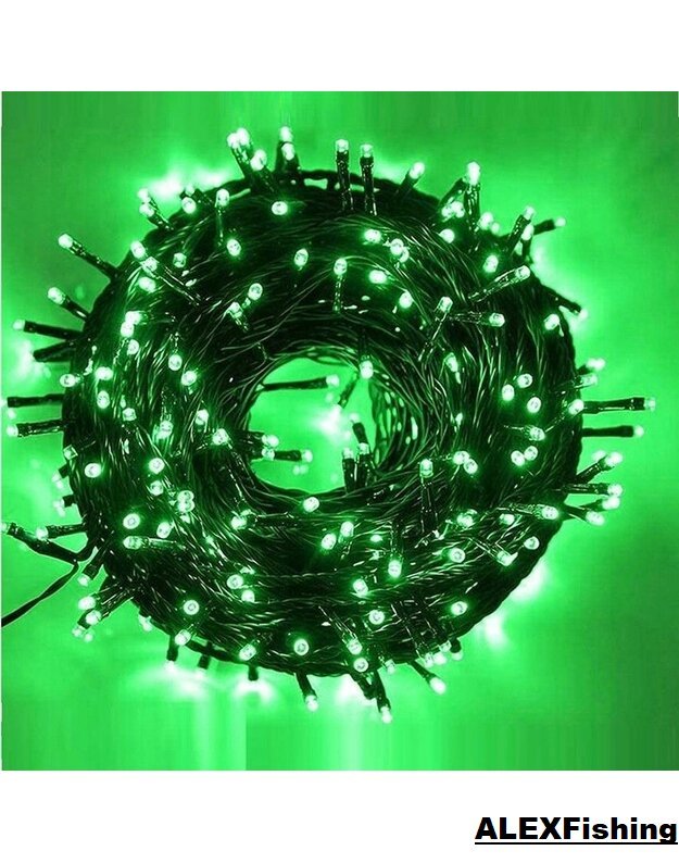 100 Led lempučių girlianda žalia