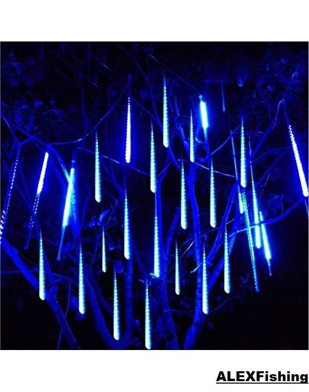LED girlianda meteorų lietus 30cm Mėlyna