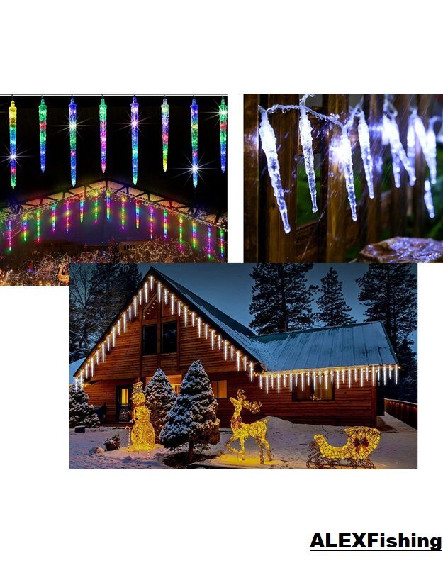 LED girlianda meteorų lietus varvekliai 50cm Spalvota 3
