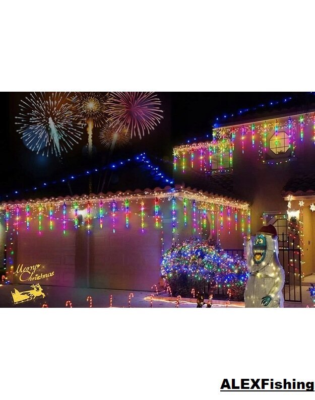 LED girlianda meteorų lietus varvekliai 50cm Spalvota 2