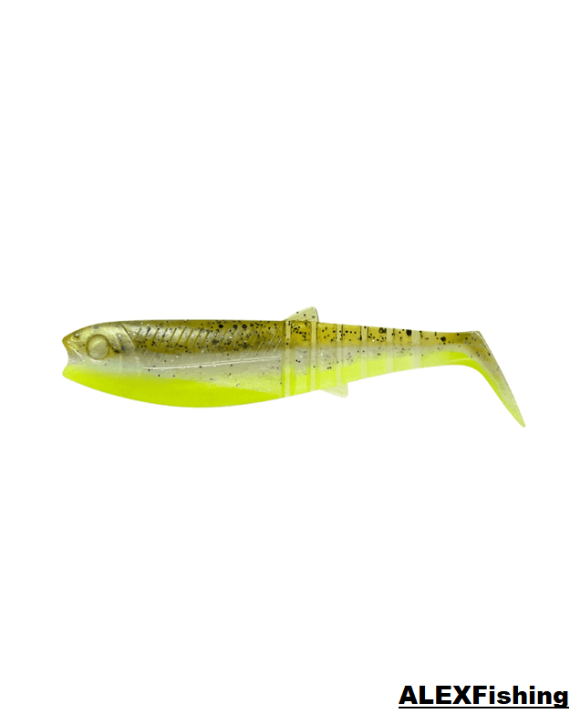 Guminukas Savage Gear Cannibal Shad 10cm 9g Green Pearl Yellow