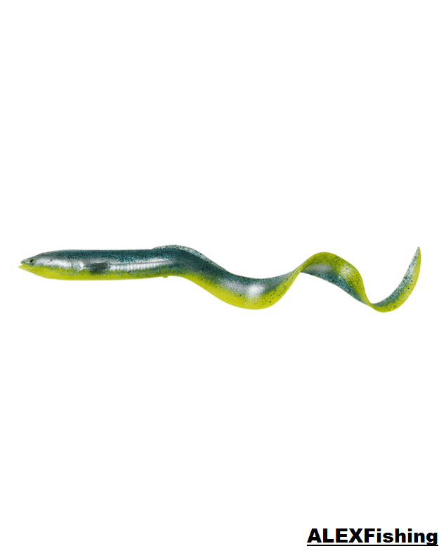 Guminukai Savage Gear REAL EEL 15CM 12G GREEN/YELLOW/GLITTER 